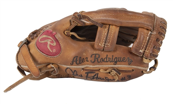 2003 Alex Rodriguez Game Used, Signed & Inscribed Rawlings PRO-6HF Model Glove Used For Every Game Of The Season - 1st MVP Season! (PSA/DNA & Beckett)
